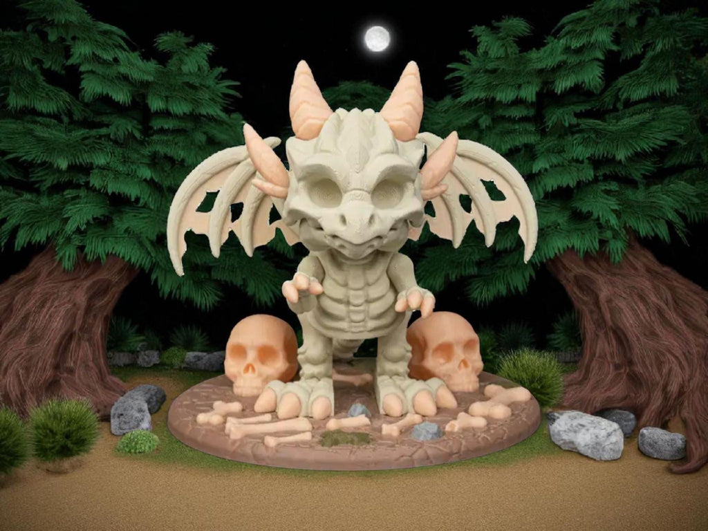 Halloween Dragon Figurine: Custom 3D Printed Gothic Fantasy Decor