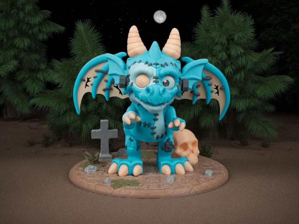 Halloween Dragon Figurine: Custom 3D Printed Gothic Fantasy Decor