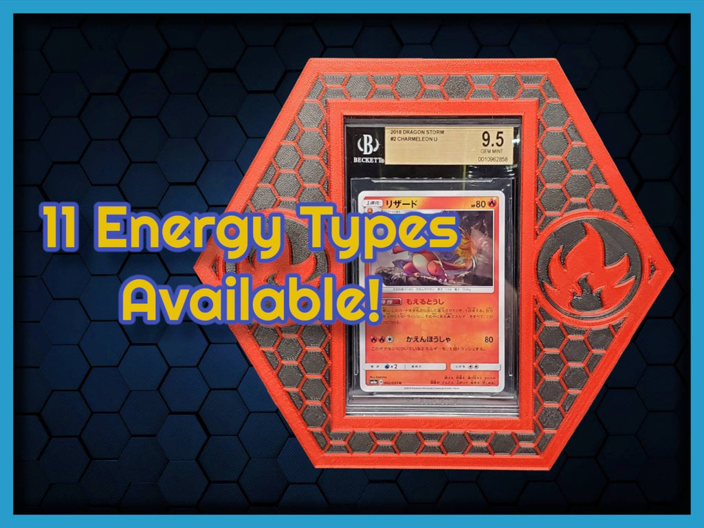 PokéFrames - 3D Printed Pokémon Graded Card Frames - Energy Frames (Hexagonal)